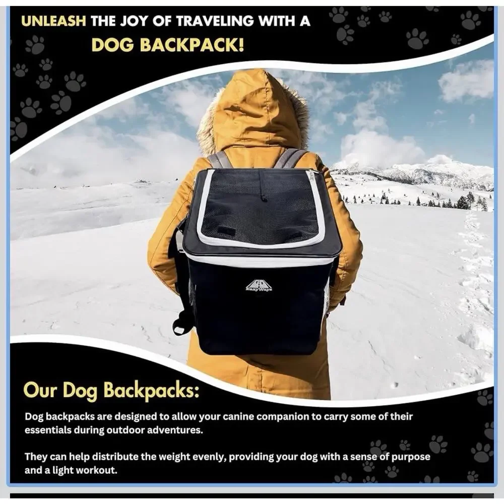 Easywayz Pet Backpack Carrier For Travel / Hiking Dog / Cat Black New